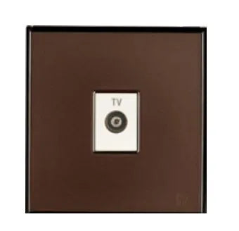 TJ Bell Series 1 Gang TV Co Axial Outlet Brown