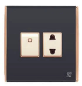 TJ Bell Series 1 Switch + 1 Socket Grey Price in Pakistan