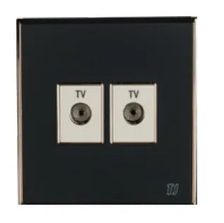 TJ Bell Series 2 Gang TV Co Axial Outlet Grey