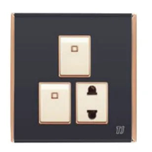 TJ Bell Series 2 Switch + 1 Socket Grey