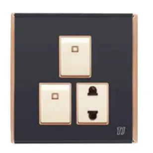 TJ Bell Series 2 Switch + 1 Socket Grey