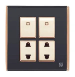 TJ Bell Series 2 Switch + 2 Socket Grey Price in Pakistan