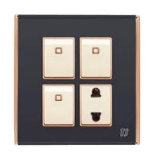 TJ Bell Series 3 Switch + 1 Socket Grey