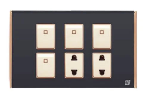 TJ Bell Series 4 Switch + 2 Socket Grey