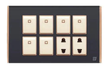 TJ Bell Series 6 Switch + 2 Socket Grey