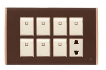 TJ Bell Series 7 Switch + 1 Socket Brown