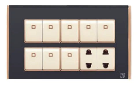 TJ Bell Series 8 Switch + 2 Socket Grey