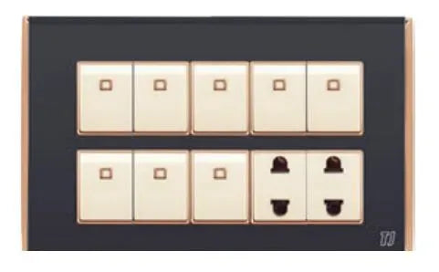 TJ Bell Series 8 Switch + 2 Socket Grey