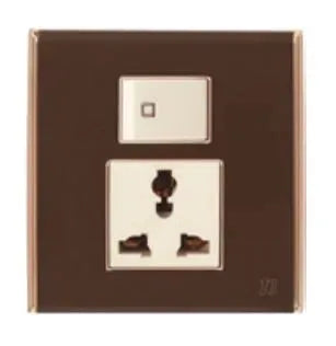 TJ Bell Series 3 Pin Switch Universal Socket Brown