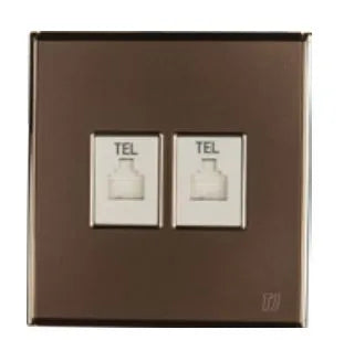 TJ Bell Series 2 Gang Telephone Outlet Grey