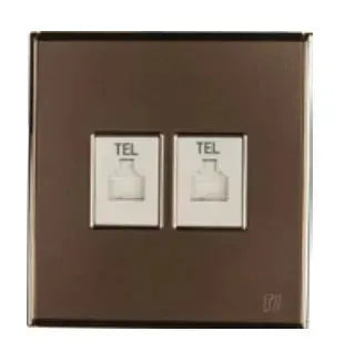 TJ Bell Series 2 Gang Telephone Outlet Grey