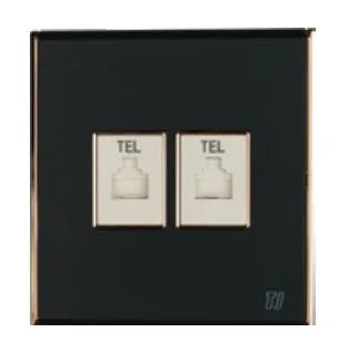 TJ Bell Series 2 Gang Telephone Outlet Grey