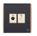 TJ Bell Series TV Co-Axial + Telephone Outlet with Shutter