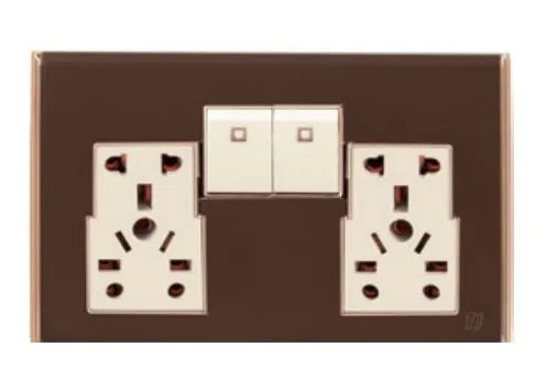 TJ Bell Series Twin 5 Pin Multi Socket Brown