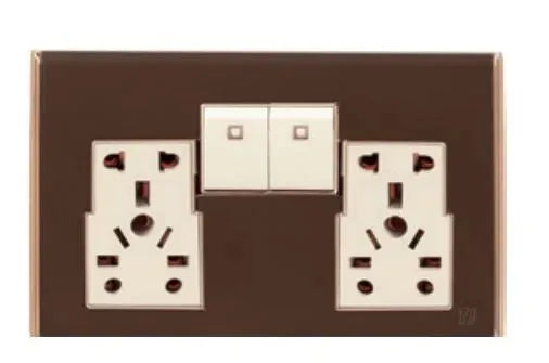 TJ Bell Series Twin 5 Pin Multi Socket Brown Main image