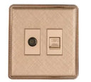 TJ J4 Series TV Co-Axial + Telephone Outlet with Shutter