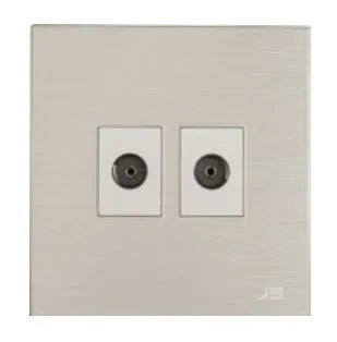TJ JB Series 2 Gang TV Co Axial Outlet