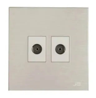 TJ JB Series 2 Gang TV Co Axial Outlet