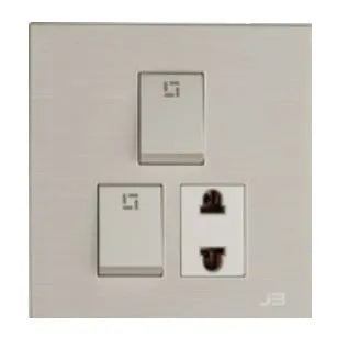 TJ JB Series Switch + 1 Socket with Shutter Secondary image