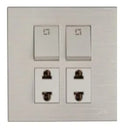 TJ JB Series Switch + 2 Socket with Shutter
