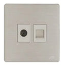 TJ JB Series TV Co-Axial + Telephone Outlet with Shutter