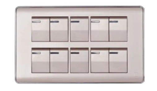 TJ Pro Series 10 Gang Flush Switch Gold Color Price in Pakistan