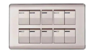 TJ Pro Series 10 Gang Flush Switch Gold Color Price in Pakistan