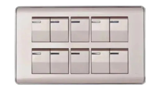 TJ Pro Series 10 Gang Flush Switch Gold Color Price in Pakistan Main image