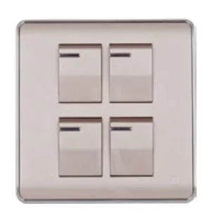 TJ Pro Series 4 Gang Flush Switch Gold Color Price in Pakistan