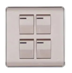 TJ Pro Series 4 Gang Flush Switch Gold Color Price in Pakistan