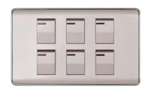 TJ Pro Series 6 Gang Flush Switch Gold Color Price in Pakistan