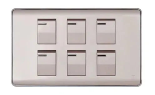 TJ Pro Series 6 Gang Flush Switch Gold Color Price in Pakistan