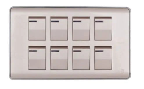 TJ Pro Series 8 Gang Flush Switch Gold Color Price in Pakistan