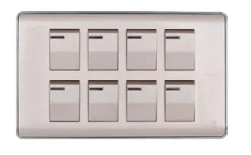 TJ Pro Series 8 Gang Flush Switch Gold Color Price in Pakistan