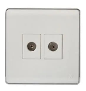 TJ Pro Series 2 Gang TV Co Axial Outlet