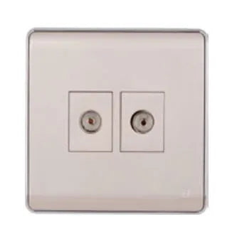TJ Pro Series 2 Gang TV Co Axial Outlet Gold