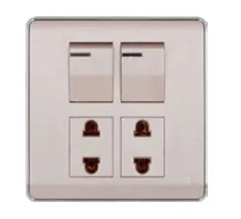 TJ Pro Series 2 Switch + 2 Socket Gold Price in Pakistan