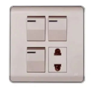 TJ Pro Series Switch + 1 Socket with Shutter