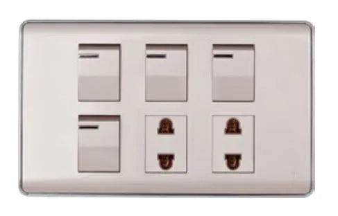 TJ Pro Series 4 Switch + 2 Socket Gold Price in Pakistan