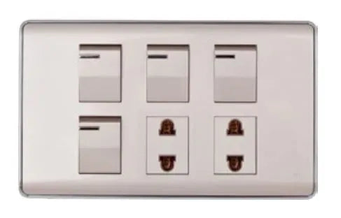 TJ Pro Series 4 Switch + 2 Socket Gold Price in Pakistan