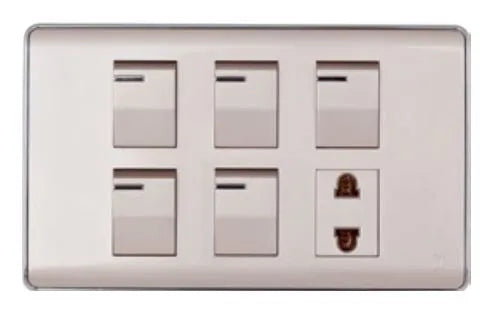 TJ Pro Series Switch + 1 Socket with Shutter