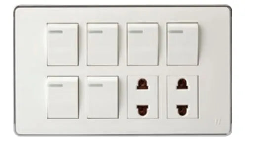 TJ Pro Series 6 Switch + 2 Socket