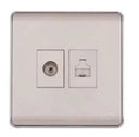 TJ Pro Series TV Co-Axial + Telephone Outlet with Shutter