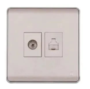 TJ Pro Series TV Co Axial + Telephone Outlet Main image