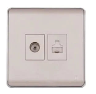 TJ Pro Series TV Co Axial + Telephone Outlet