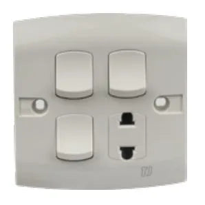 TJ ST Series 3 Switch + 1 Socket Price in Pakistan 