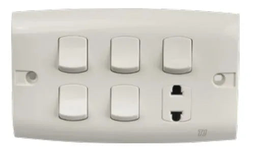 TJ ST Series 5 Switch + 1 Socket Price in Pakistan 