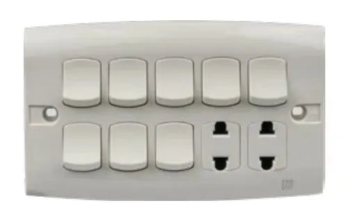 TJ ST Series 8 Switch + 2 Socket Main image