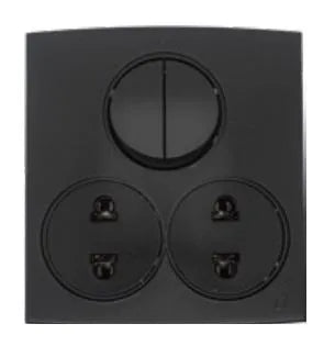 TJ Tux Series 2 Switch + 2 Socket Black Price in Pakistan