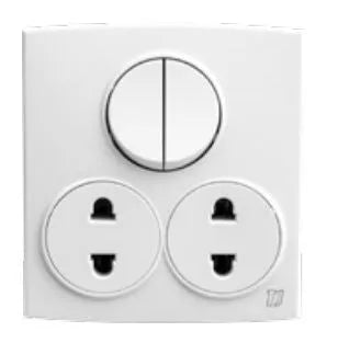 TJ Tux Series 2 Switch + 2 Socket White Price in Pakistan